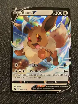 Eevee V 108/159 Crown Zenith NM Ultra Rare Pokemon Card - Image 1