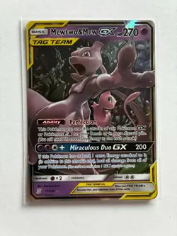 Unified Minds Mewtwo and Mew GX Tag Team Full Art Textured Card 71/236 - Image 1