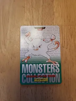 Mankey 056 Pokemon Card Carddass 1996 GREEN Very Rare BANDAI Japanese F/S - Image 1