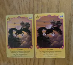 Bella Sara Royalty Herd Airistos Uranus Pegasus Foil and Common Trading Cards - Image 1