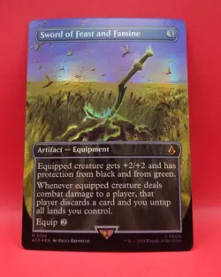 Sword of Feast and Famine - BORDERLESS FOIL - NM - MTG Assassin's Creed - Image 1