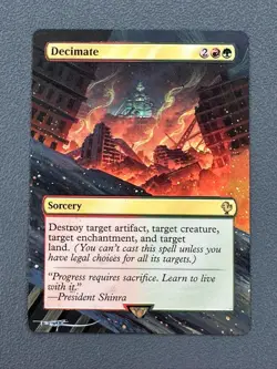 Decimate 323 MTG Final Fantasy Commander Hand Extended Painted Altered Art Tentz - Image 1
