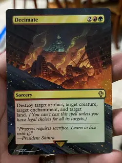 Decimate 323 MTG Final Fantasy Commander Hand Extended Painted Altered Art Tentz - Image 2