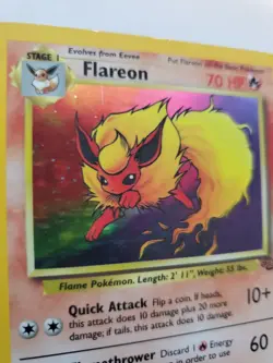 Flareon Jungle Set Holo Pokemon Card Base WOTC - Image 2