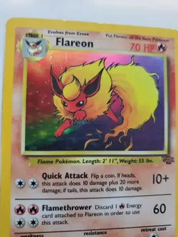 Flareon Jungle Set Holo Pokemon Card Base WOTC - Image 3