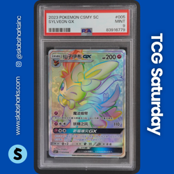 2023 POKEMON CHINESE GIFT BOX #005 SYLVEON GX RAINDBOW RARE PSA 9 - Image 1