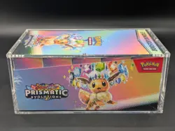 Pokemon SV8.5 Prismatic Evolutions Sealed Booster Bundle Display W/Acrylic Case - Image 3