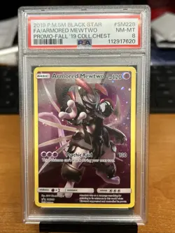 137166661 Armored Mewtwo 2019 Pokemon Sun Moon Promo #SM228 PSA 8 - Image 1