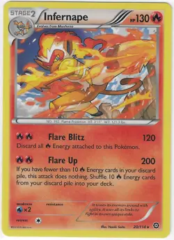 Pokemon XY Steam Siege HOLO RARE INFERNAPE 20/114 PACK FRESH - Image 1