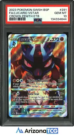 Pokemon 2023 Lucario VSTAR SWSH291 Full Art Crown Zenith ETB Promo PSA 10 - Image 1