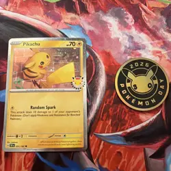Pokemon TCG Pikachu Pokemon Day 2026 Promo And Coin Collectible - Image 1