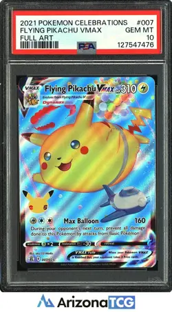 Pokemon 2021 Flying Pikachu VMAX 007/025 Full Art Celebrations GEM MINT PSA 10 - Image 1