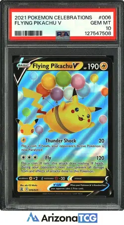 Pokemon 2021 Flying Pikachu V 006/025 Celebrations GEM MINT PSA 10 - Image 1