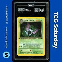 2000 POKEMON TEAM ROCKET FIRST EDITION #7/82 DARK GOLBAT HOLO TAG 6.5 - Image 1