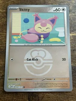 LOVE BALL Pokemon TCG Ascended Heroes Reverse Holo Skitty 165/217 LOVE BALL! - Image 1