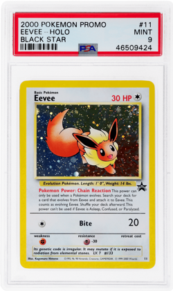 2000 Pokemon Black Star Promo Eevee Holo Pokemon League #11 PSA 9 - Image 1