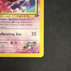 Wizards of the Coast Pokemon Sabrina's Gastly Gym 97/132 Common 40HP Psychic - Image 2