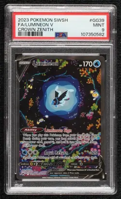 Full Art - Lumineon V Pokemon Sword & Shield Crown Zenith Galarian Gallery PSA 9 - Image 1