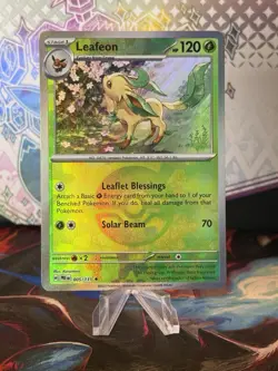 Pokemon TCG Leafeon (Poke Ball) Prismatic Evolutions 005/131 Reverse Holo Rare - Image 1