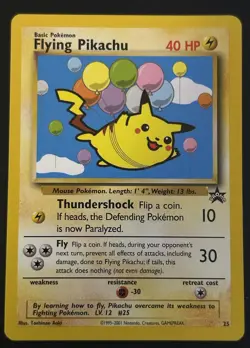 Pokemon TCG Flying Pikachu 25/53 Wotc Promo Black Star NM/MINT - Image 1