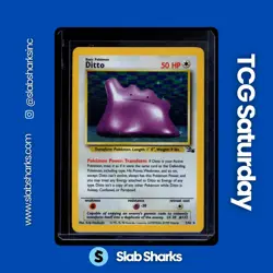 1999 POKEMON FOSSIL #3/62 DITTO HOLO RARE - Image 1