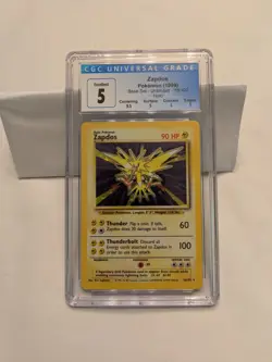 Pokemon 1999 Base Set Zapdos Holo Rare 16/102 | CGC 5 + Sub Grades - Image 2