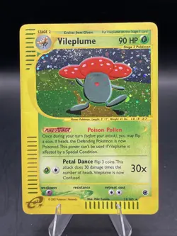 Pokemon Vileplume 031/165 Expedition Base Set Holo Rare w/ Swirl TCG - Image 1