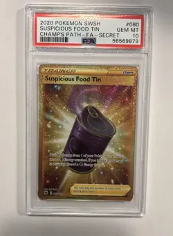 2020 Pokemon SWSH Champion's Path Suspicious Food Tin #080/073 PSA 10 - Image 1