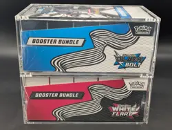 2x Pokemon SV10.5 Black Bolt White Flare Sealed Booster Bundle Display W/Acrylic - Image 3