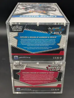 2x Pokemon SV10.5 Black Bolt White Flare Sealed Booster Bundle Display W/Acrylic - Image 4