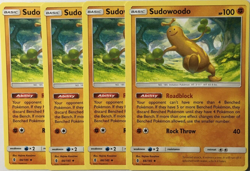 POKEMON 4X SUDOWOODO 66/145 GUARDIANS RISING UNCOMMON NEAR MINT-PLAYSET - Image 1
