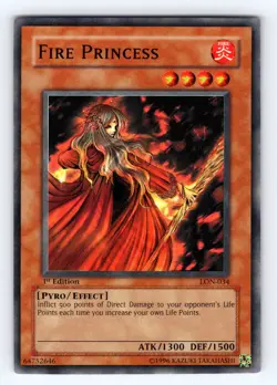 Yugioh Fire Princess LON-034 1st Edition Super Rare - NM 💎 - Image 1