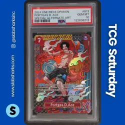 2024 ONE PIECE TWO LEGENDS #OP02-013 PORTGAS.D.ACE SPECIAL ALT ART PSA 10 - Image 1