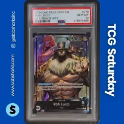 2024 ONE PIECE 500 YEARS IN THE FUTURE #OP07-079 ROB LUCCI ALTERNATE ART PSA 10 - Image 1