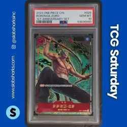 2024 ONE PIECE PROMO CHINESE #OP01-025 RORONOA ZORO 1ST ANNIVERSARY SET PSA 10 - Image 1