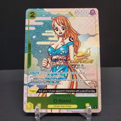 One Piece TCG O-Nami Nami OP06-101 25-26 Championship Promo Stamped 2025 Gold NM - Image 1