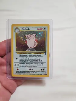 LP Pokemon Clefable Holo Rare Card 5/130 Base Set 2 - Image 1