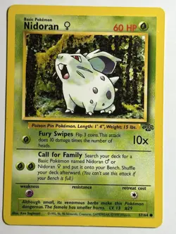 Nidoran F Jungle 57/64 MP-LP Pokemon Card - Image 1