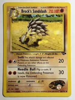 Brock's Sandslash Gym Challenge 036/132 MP-LP Pokemon Card - Image 1