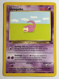 Slowpoke Fossil 55/62 MP-LP Pokemon Card - Image 1