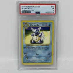 1999 Pokemon Base Set #42 Wartortle Shadowless Uncommon Card PSA 5 EX Fresh Slab - Image 1