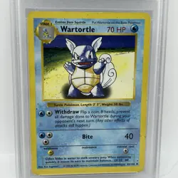 1999 Pokemon Base Set #42 Wartortle Shadowless Uncommon Card PSA 5 EX Fresh Slab - Image 2