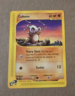 2002 Pokemon Aquapolis Cubone Regular Base Card 72/147 e-Reader WOTC Non-holo - Image 1