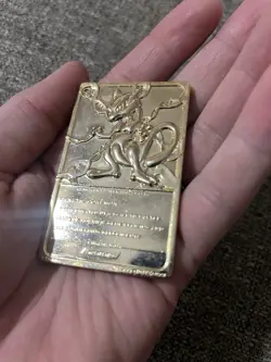 23k Gold Plated Mewtwo Pokemon Burger King 1999 Metal Trading Card w/Pokeball - Image 3