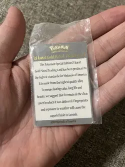 23k Gold Plated Mewtwo Pokemon Burger King 1999 Metal Trading Card w/Pokeball - Image 5