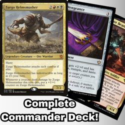 MTG Commander EDH Deck Zurgo Helmsmasher 100 Magic Cards Voltron Equipment - Image 1