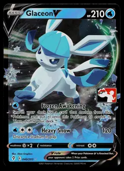 Pokemon Card - Glaceon V Prize Pack Series 040/203 Ultra Rare Stamped - Image 1
