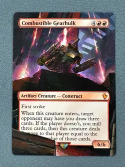 Combustible Gearhulk MTG Final Fantasy Commander Hand Painted Full Altered Art v - Image 1