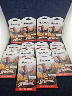 (QTY 14) Magic The Gathering D45250000 Marvel Spider-Man Play Sleeved Booster - Image 1