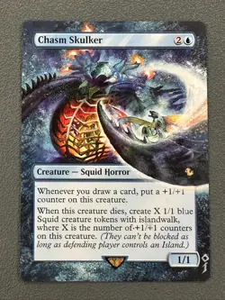 Chasm Skulker MTG Final Fantasy Commander Hand Painted Extended Altered Art oj - Image 1